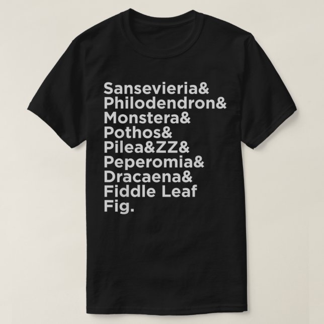 Philodendron Monstera Pilea Peperomia Pothos House T-Shirt (Design vorne)