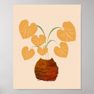 Philodendron Pflanze in Copper Poster