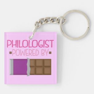 Philologist-Schokoladen-Geschenk für sie Schlüsselanhänger
