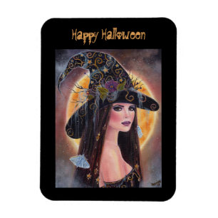 Philomena Halloween Magnet, spukhafte Hexe von Ren Magnet
