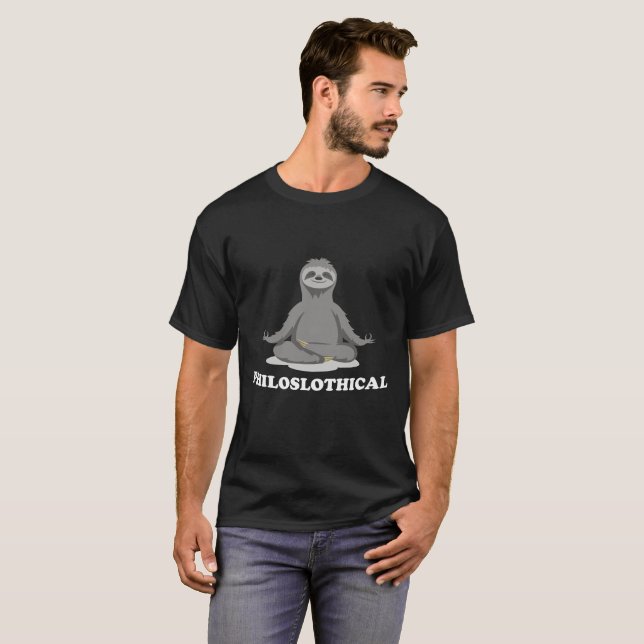 Philoslothical philosophischer Sloth-T - Shirt (Vorne ganz)
