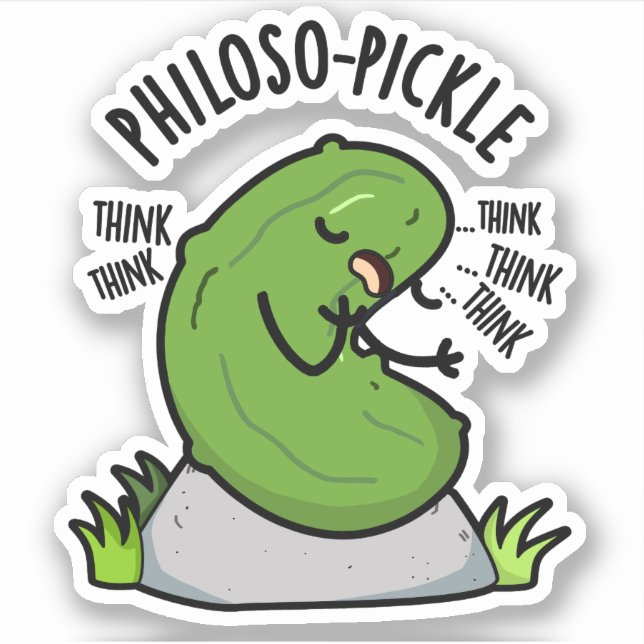 Philoso pickle Funny Pickle Pun Aufkleber (Vorderseite)