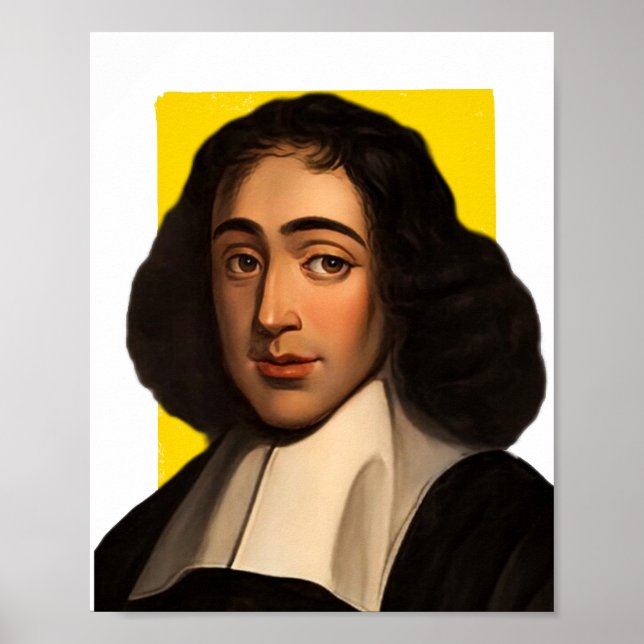Philosoph Baruch Spinoza Illustration Poster (Vorne)