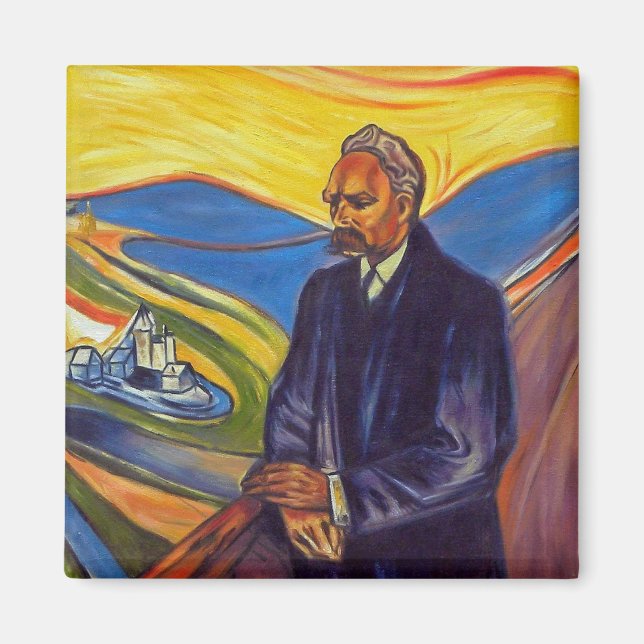 Philosoph Friedrich Nietzsche (von Edvard Munch) Magnet (Vorne)