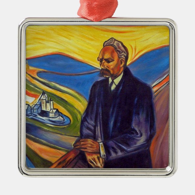 Philosoph Friedrich Nietzsche (von Edvard Munch) Ornament Aus Metall (Vorne)