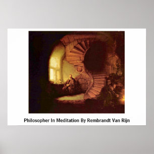 Philosoph in Meditation von Rembrandt Van Rijn Poster