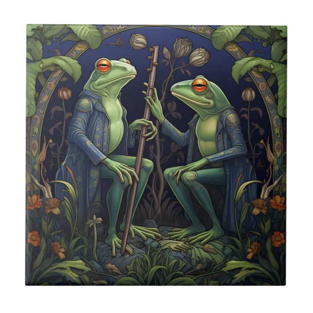 Philosoph King Frogs Tile (Swamp Collection) Fliese (Vorderseite)