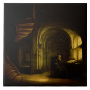 Philosoph mit einem offenen Buch, 1625-7 (Öl auf Fliese