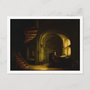 Philosoph mit einem offenen Buch, 1625-7 (Öl auf S Postkarte