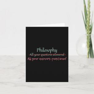 Philosophie, alle Ihre Antworten befragt Karte