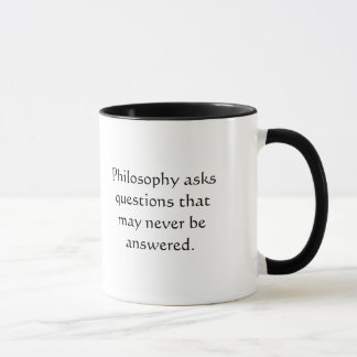 Philosophie fragt Fragen, die amerikanischer Tasse