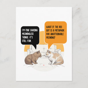 Philosophie Katze Roter Punkt Existentieller Humor Postkarte