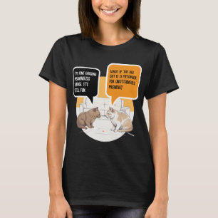 Philosophie Katze Roter Punkt Existentieller Humor T-Shirt