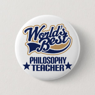 Philosophie-Lehrer-Geschenk (Welten am besten) Button