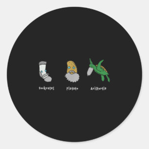 Philosophie Sokrates Plato Aristoteles Design für  Runder Aufkleber