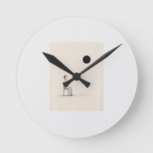 Philosophie-T-Shirt Minimalistische existenziell Runde Wanduhr