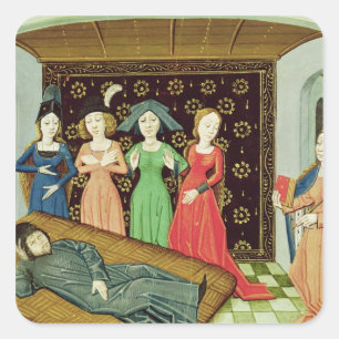 Philosophie und die Muse Quadratischer Aufkleber