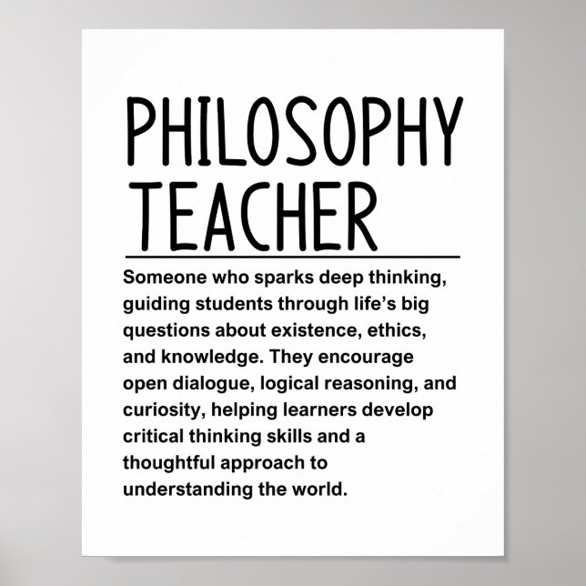 Philosophielehrer Poster (Vorne)