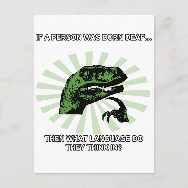 Philosoraptor Deaf Language Postkarte (Vorderseite)