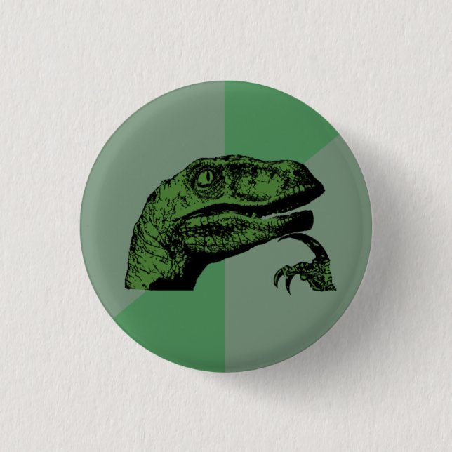 Philosoraptor Knopf Button (Vorderseite)
