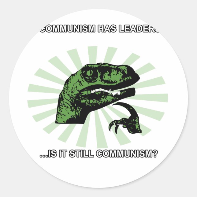 Philosoraptor Kommunismus Runder Aufkleber (Vorderseite)