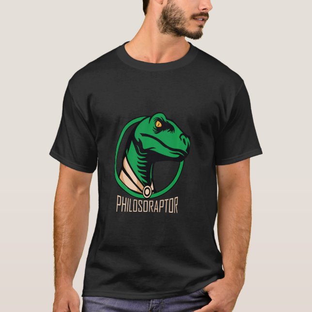 Philosoraptor Philosophie Dinosaur Pun Meme Spaß T-Shirt (Vorderseite)