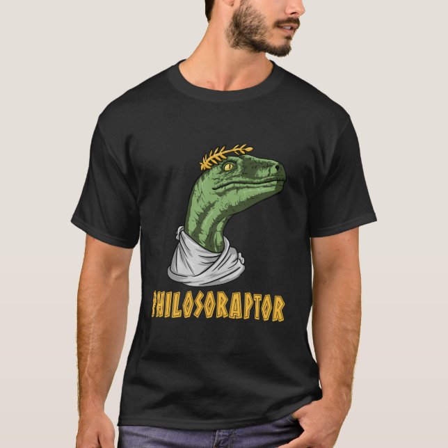 Philosoraptor Velociraptor Philosopher Funny Philo T-Shirt (Vorderseite)