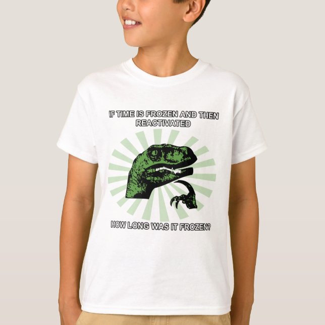 Philosoraptor Zeit T-Shirt (Vorderseite)