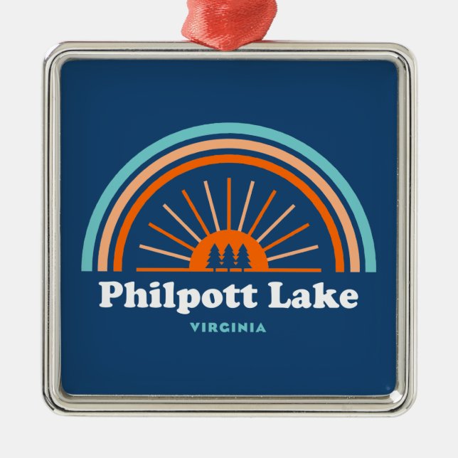 Philpott Lake Virginia Rainbow Ornament Aus Metall (Vorne)