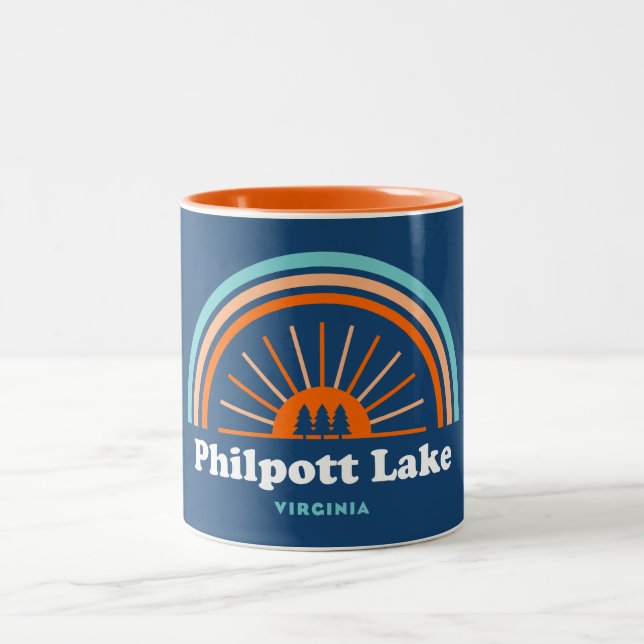 Philpott Lake Virginia Rainbow Zweifarbige Tasse (Mittel)