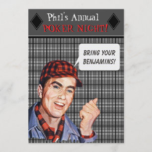 Phil's Retro Poker Night Invite Einladung