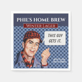 Phil's Zuhause Brew - blau kariert Serviette