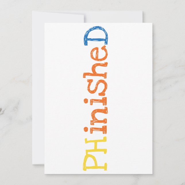 PHinisheD PHD Doktor-Doktor-Doktorat Ankündigung (Vorderseite)