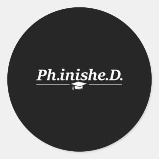 Phinished Phd Student Abschluss Runder Aufkleber