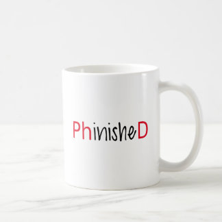 Phinished, Wortkunst, Textentwurf für PhD Tasse
