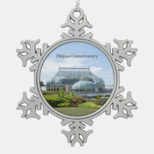 Phipps Conservatory- Zinnschneeflocke   Schneeflocken Zinn-Ornament