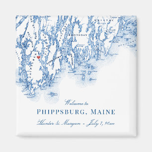 Phippsburg Maine Karte Elegant Wedding Gevor Magnet