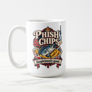 Phish & Chips – Verdächtig gute Cybersicherheit Pu Kaffeetasse