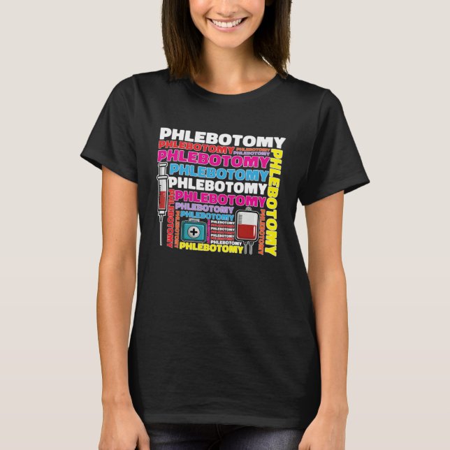 Phlebotomie Blutabnehmer Techniker Blut Techniker T-Shirt (Vorderseite)