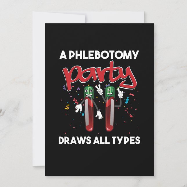 Phlebotomie Party Vacutainer Blutphlebotomist Gif Einladung (Vorderseite)