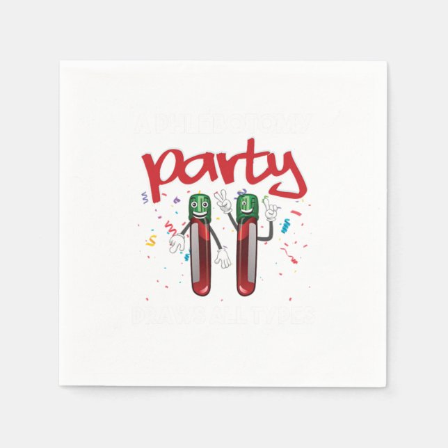 Phlebotomie Party Vacutainer Blutphlebotomist Gif Serviette (Vorderseite)