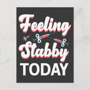 Phlebotomie Spaß Spritze Zeichn Blutvenupunktur Postkarte