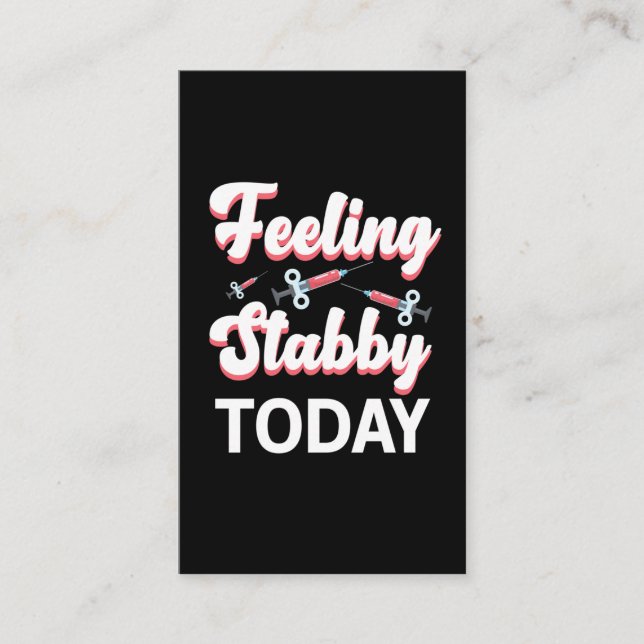 Phlebotomie Spaß Spritze Zeichn Venipuncture des B Visitenkarte (Vorderseite)