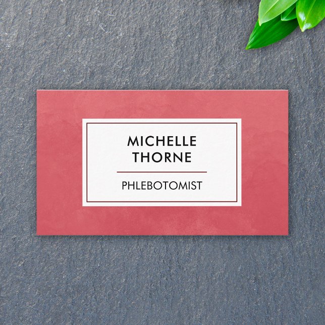 Phlebotomist Blood Labrador Tech Nurse Red Waterco Visitenkarte (Von Creator hochgeladen)
