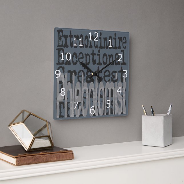 Phlebotomist Extraordinaire Quadratische Wanduhr (Büro)