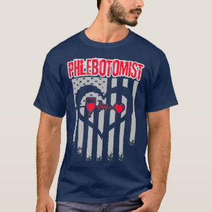 Phlebotomist Flag Needle Phlebotomie Techniker T-Shirt