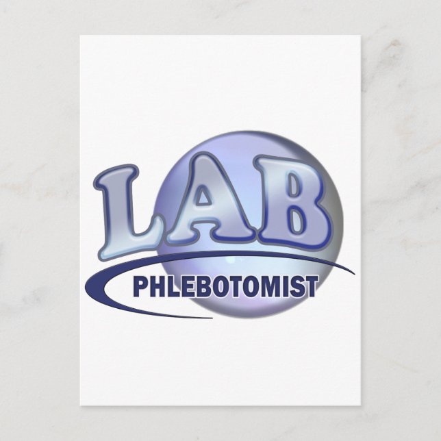 PHLEBOTOMIST Fun Blue LOGO Postkarte (Vorderseite)