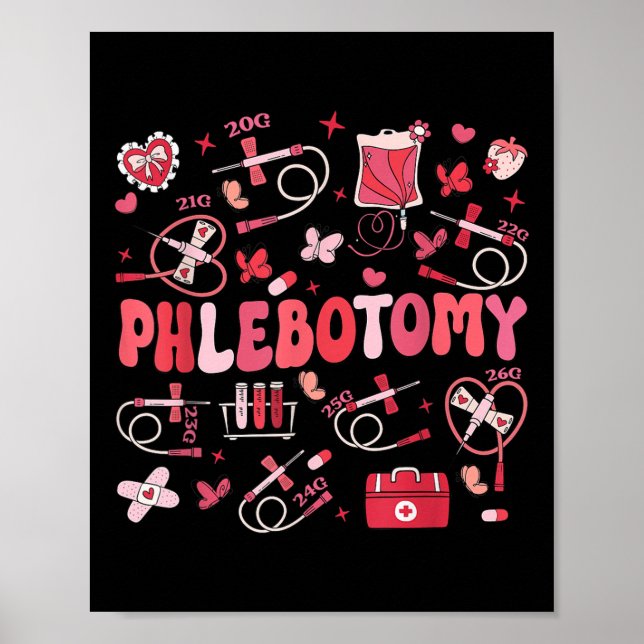Phlebotomist Herz Phlebotomy Nurse Tech Gift Vale Poster (Vorne)