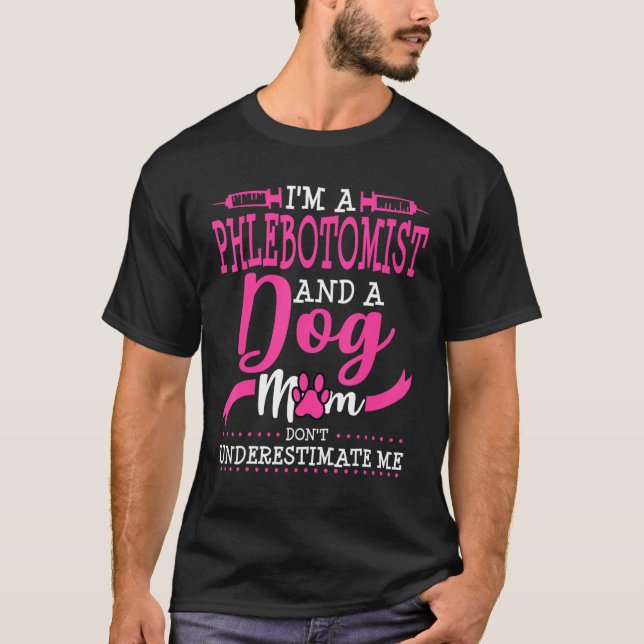Phlebotomist Hund Mama Eigentümer Mops Goldendoodl T-Shirt (Vorderseite)