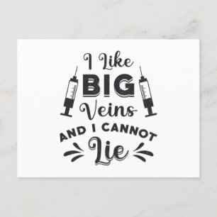 Phlebotomist Ich mag große Venen Phlebotomie Gesch Postkarte
